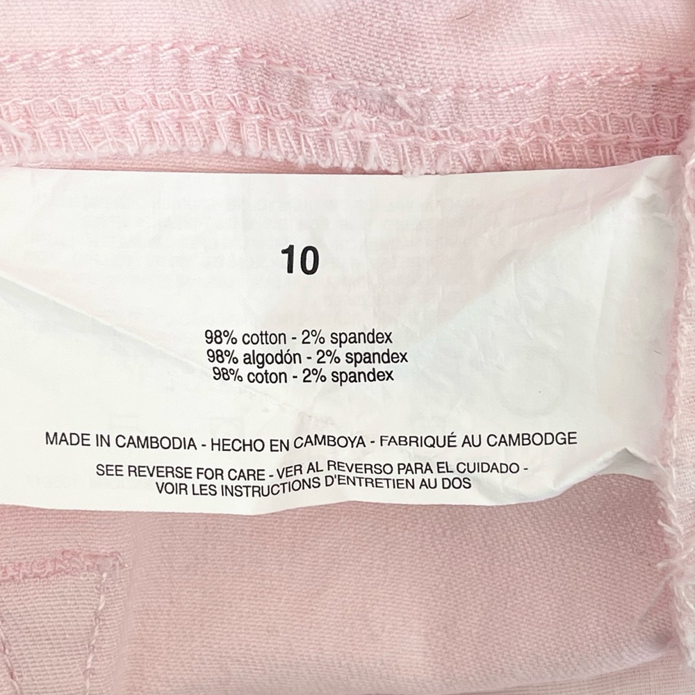 Jessica Simpson Denim High Rise Short Side Slit Relaxed Fit 5” Stretch Pink - Picture 9 of 10
